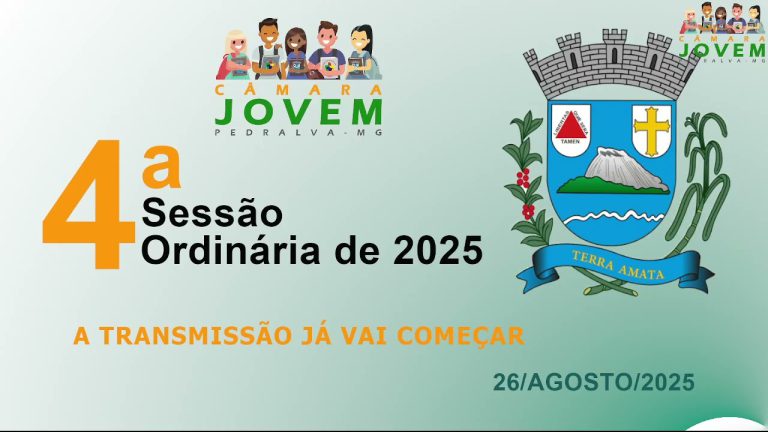 câmara Sessão ordinária Câmara Jovem do dia 26 de agosto de 2025